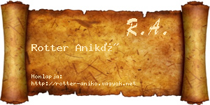 Rotter Anikó névjegykártya